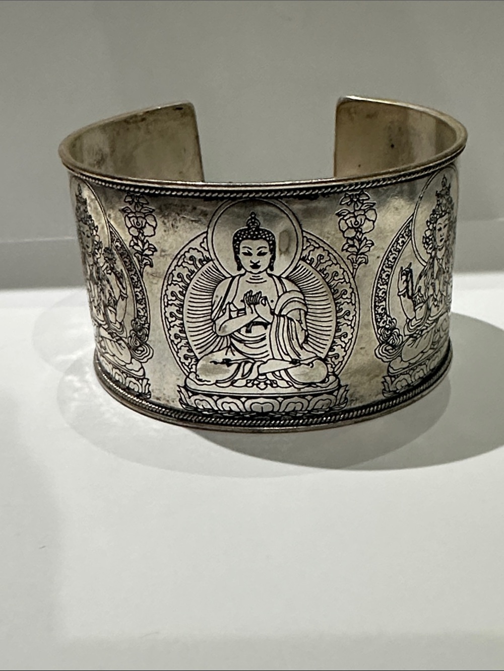 🐘 FIVE DHYANI BUDDHA WIDE BRACELET CUFF Handmade in Nepal
